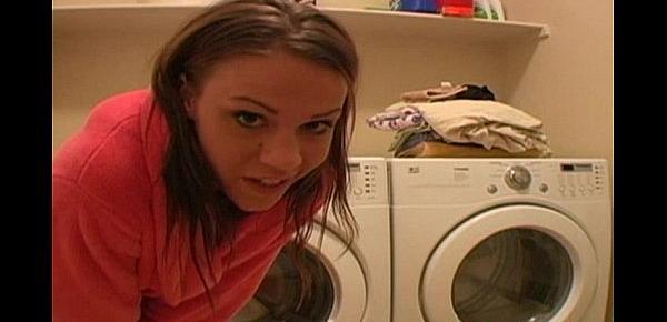  Young Diana teasing herself on new washing machine